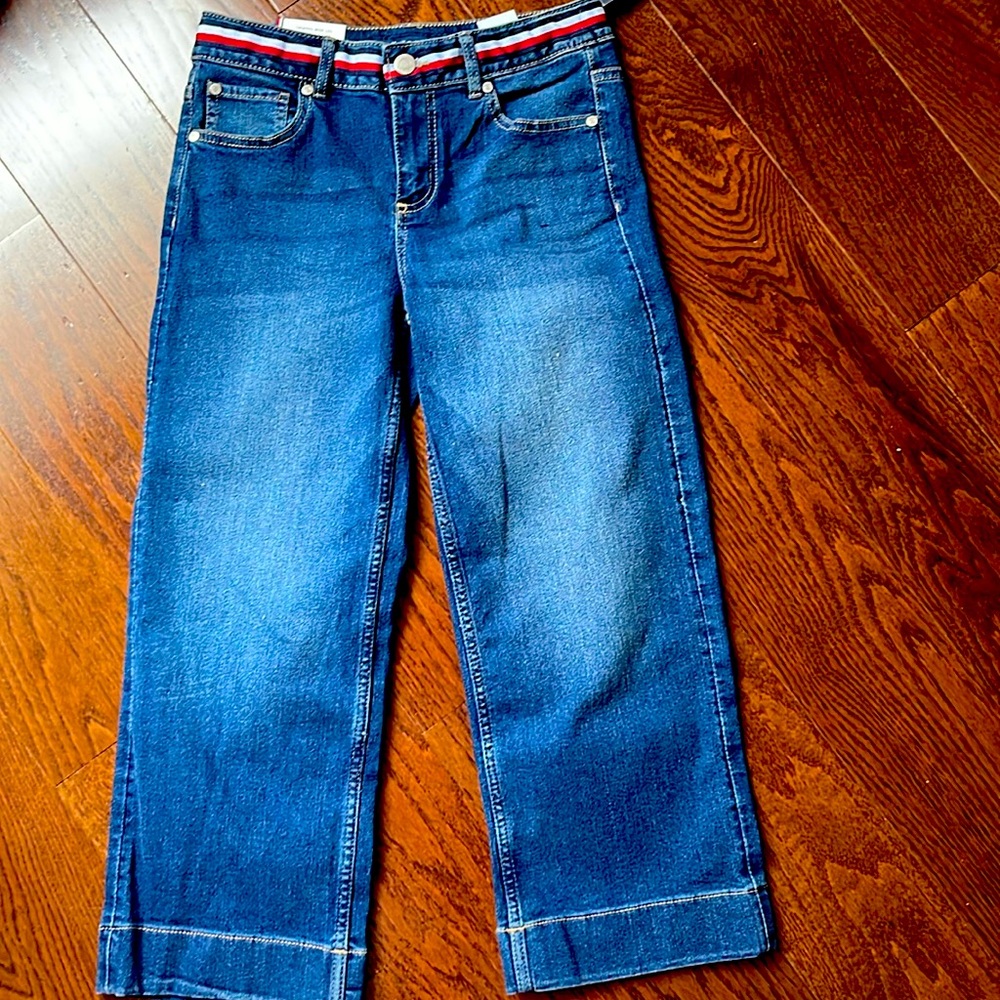 Tommy Hilfiger girls cropped wide leg jeans
